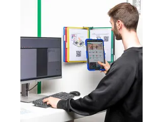 Zichtpanelensysteem Tarifold Wandelement Grijs metaal A4 met 10 tassen - 8