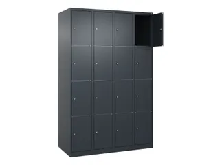 lockerkast,HxBxD 1850x1200x500mm,4x4vakken,vak B 300mm,cil.-slot - 1