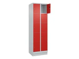lockerkast,HxBxD 1950x600x500mm,2x5vakken,vak B 300mm,cil.-slot,sokkel