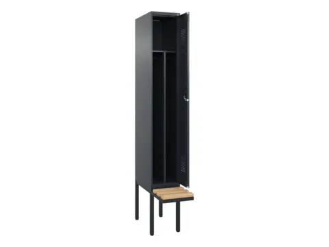 locker met bank,voor scheiding van kleding,HxBxD 2120x300x815mm,1vak