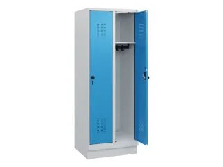 schoollocker,HxBxD 1630x600x500mm,2vak,vak B 300mm,draaigrendel,sokkel - 1