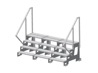 bordestrap,verrijdbaar,bordes H 0,6m,3treden,aluminium - 6