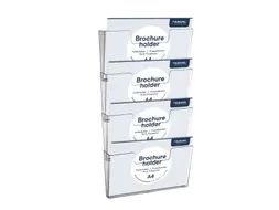 Folderhouder Europel 4x A4 wand liggend koppelbaar transparant