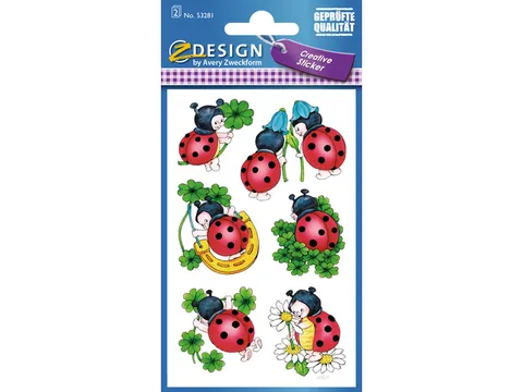 papieretiket Z-design Creative pakje a 2 vel lieveheersbeestjes