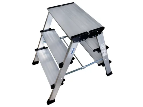 Vouwtrapje Aluminium H 650Mm Aan Beide Zijden Te Gebruiken 2X3Treden