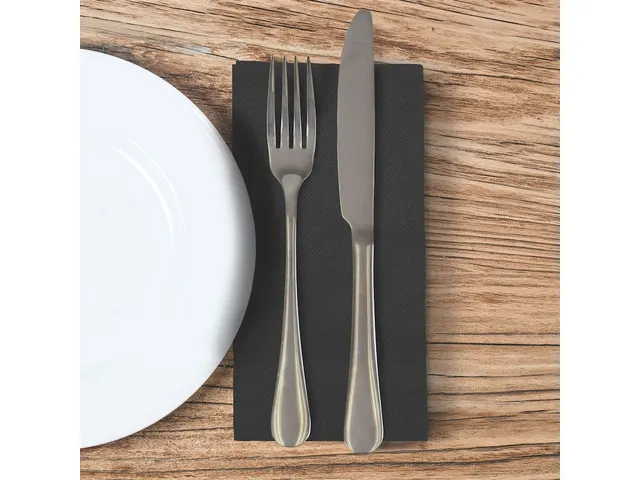 Serviette Tork 509421 Dinner texturée 2 ép 38x39cm pli 1/8 noir