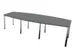 vergadertafel,HxBxD 740x2800x1200mm,vatvormig,MS-donkergrijs
