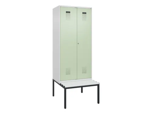 PBM-locker met bank,HxBxD 2120x800x815mm,2vak,vak B 400mm