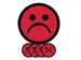 Magneet smiley 75mm emotie bedroefd rood 5 stuks