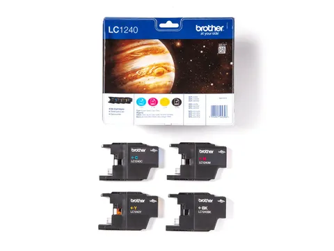 Inktcartridge Brother LC-1240VALBP zwart + 3 kleuren
