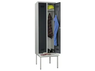 locker met bank,HxBxD 2150x800x500mm,2vak,RAL7035,front RAL7016 - 2