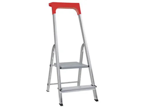 aluminium trapladder,eenzijdig,2treden,Stand H 0,35m,balk L 1,02m