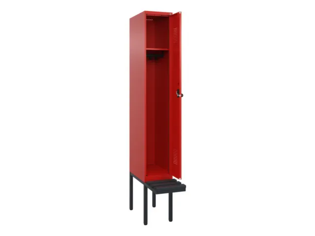 locker met bank,HxBxD 2120x300x815mm,1vak,vak B 300mm,draaigrendel