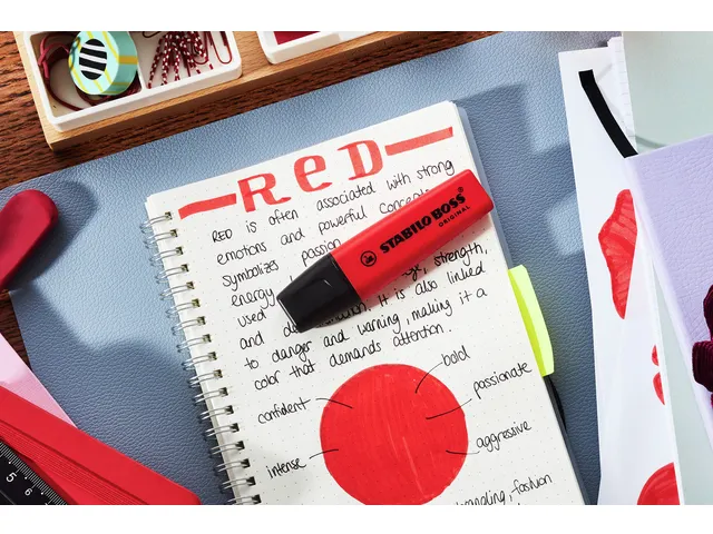Markeerstift STABILO Boss 70/48 echt rood blister 1 stuk