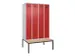 locker met bank,voor scheiding van kleding,HxBxD 2120x1200x815mm,4vak
