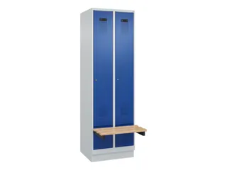 locker met bank,HxBxD 1950x600x815mm,2vak,vak B 300mm,cilinderslot - 2