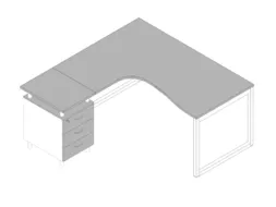 Bureauset Bureau Staand Ladeblok Links 730x1600x1650mm Grijs