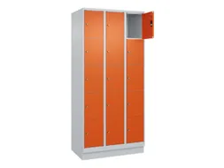 lockerkast,HxBxD 1950x900x500mm,3x5vakken,vak B 300mm,cil.-slot,sokkel