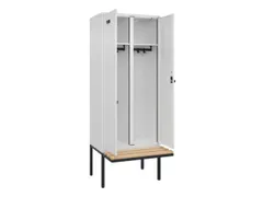 locker met bank,voor scheiding van kleding,HxBxD 2120x800x815mm,2vak
