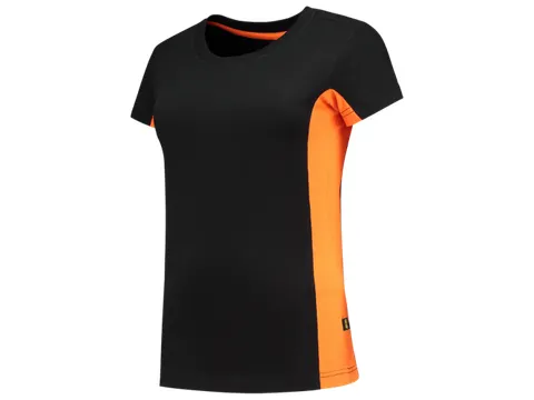 Tricorp 102003 T-shirt Bicolor Dames Zwart/Oranje maat XL