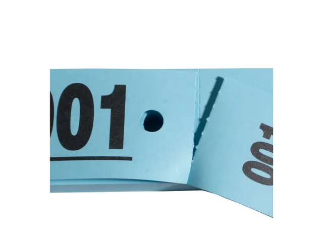 Garderobeblok 50 tickets 20x3 blauw