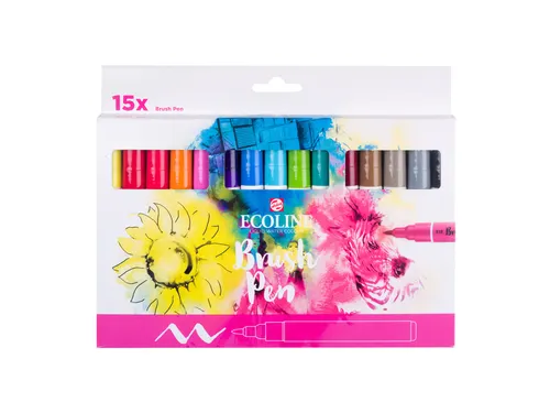 Brushpen Talens Ecoline set à 15 kleuren