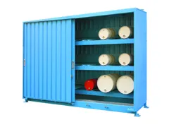 Stellingcontainer Gevaarlijke Stoffen Max. 24X200L Vaten Liggend