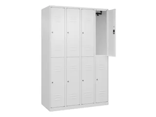 dubbeldekse locker,HxBxD 1850x1200x500mm,4x2vak.,vak B 300mm,cil.-slot - 1