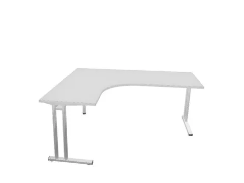 bureau in vrije vorm,HxBxD 740x1800x1600mm,vrije vorm,MP-lichtgrijs