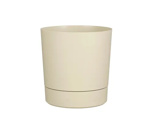 Plantenpot Mica Coco met schotel rond beige 29.5 x 28 cm