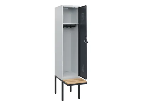 locker met bank,HxBxD 1950x400x815mm,1vak,vak B 400mm,draaigrendel