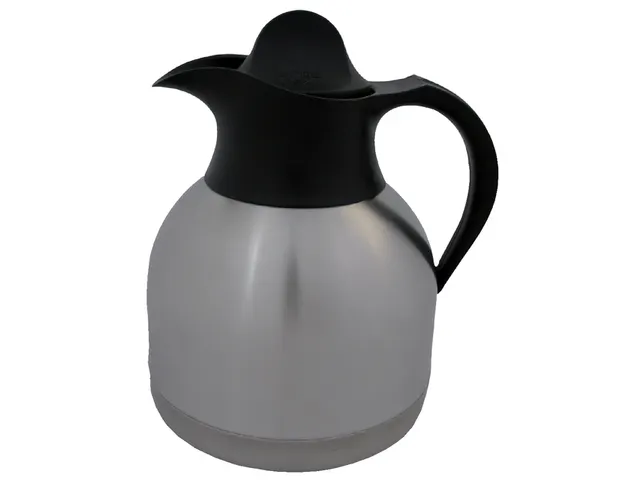 Thermoskan Biaretto koffiekan 1liter roestvrijstaal zwarte dop