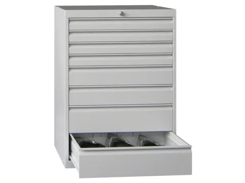 ladekast HxBxD 1000x715x600mm 8laden slot RAL7035 front RAL7016