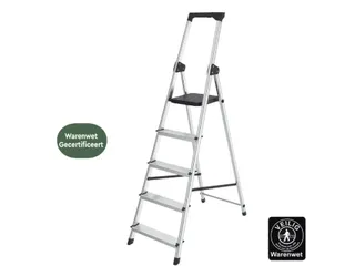 Huishoudtrap BRASQ 5 treden aluminium SLA500 zilver - 3