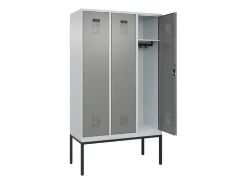 locker,HxBxD 2120x1200x500mm,3vak,vak B 400mm,cil.-slot,voetonderstel