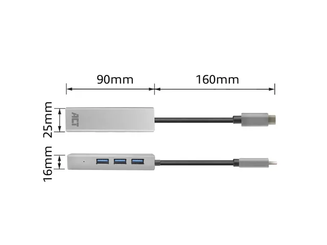 Hub ACT USB-C 3.0 3x USB-A Gigabit ethernet