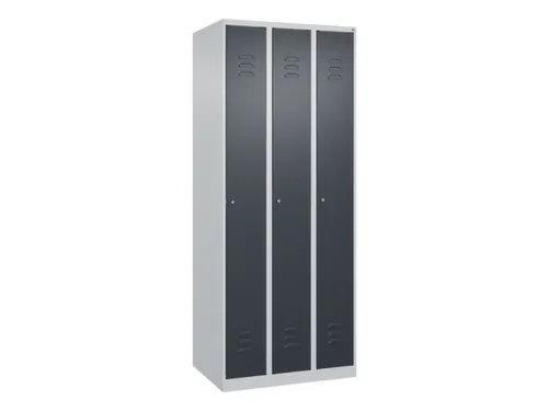 locker,HxBxD 1850x750x500mm,3vak,vak B 250mm,cil.-slot,staand op vloer
