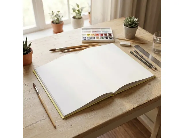 Dummyboek Kangaro A4 geel pastel hard cover 80 blad blanco 100 grams
