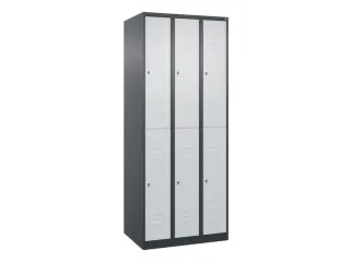 dubbeldekse locker,HxBxD 1850x750x500mm,3x2vak.,vak B 250mm,cil.-slot - 1