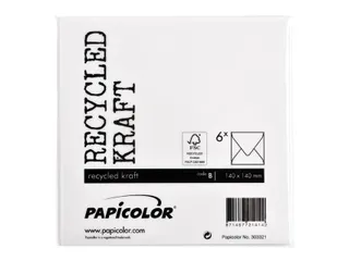 Envelop Papicolor 140x140mm Kraft wit Gegomd - 3