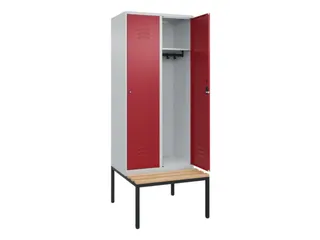 locker met bank,HxBxD 2120x800x815mm,2vak,vak B 400mm,cil.-slot - 2