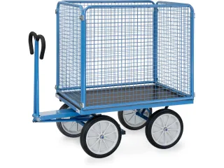 Handtrekwagens 6444v 1000kg 1200x800mm Draadgaas Massief Rubber - 1