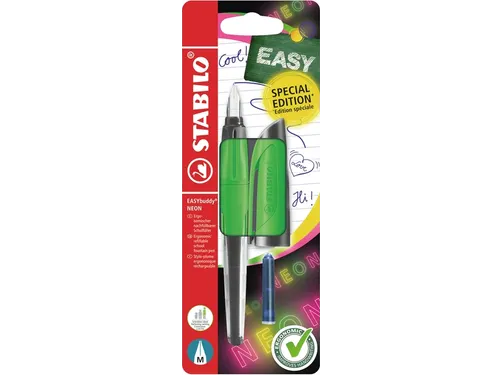 Vulpen STABILO Easybuddy M neon groen blister à 1 stuk