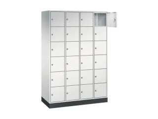lockerkast,RAL 7035,HxBxD 1950x1220x500mm,4x6vakken,cil.-slot,sokkel - 1