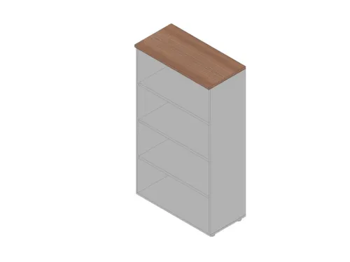 kantoorstelling 1600x900x450mm 4 OH 3xhouten vloer aluminium noten
