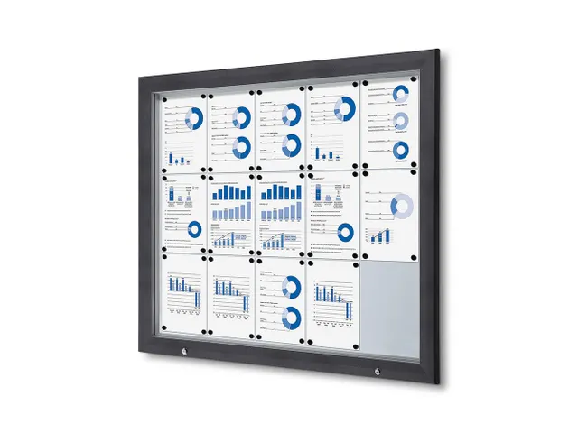 Vitrinekast mededelingenbord Outdoor 15xA4 met gasveer Antraciet