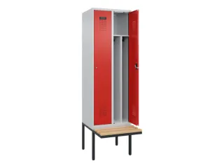 locker met bank,voor scheiding van kleding,HxBxD 2120x600x815mm,2vak - 1