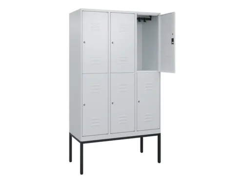 dubbeldekse locker,HxBxD 2120x1200x500mm,3x2vak.,vak B 400mm,cil.-slot