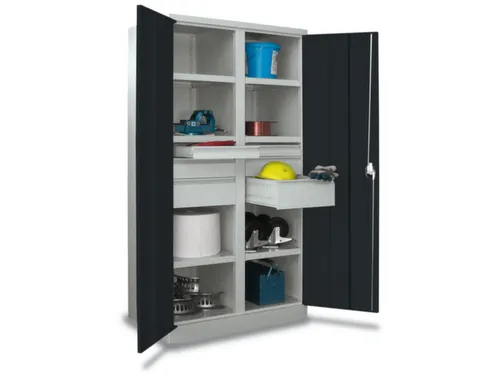 systeemkast,HxBxD 1950x1040x630mm,6xStalen bodem,RAL7035,front RAL7016