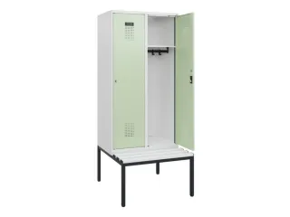 locker met bank,HxBxD 1950x800x815mm,2vak,vak B 400mm,cilinderslot - 1